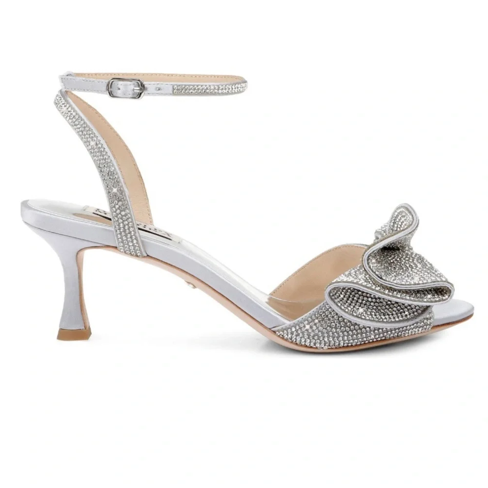 NIB - Badgley Mischka Remi Open Toe Kitten Heel - Size 8.5 - Picture 13 of 14